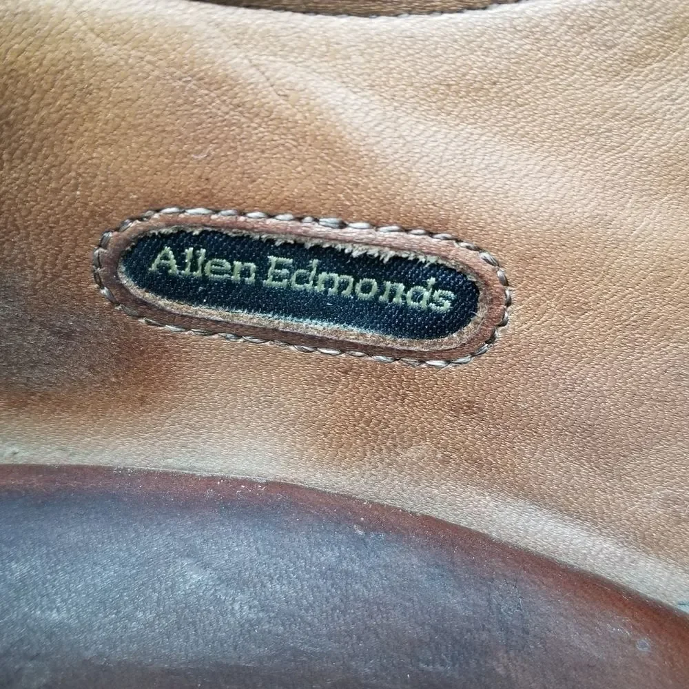 Allen Edmonds Split Front Moc Toe‎ Oxfords Derby Tan Leather Casual Dress 10 D